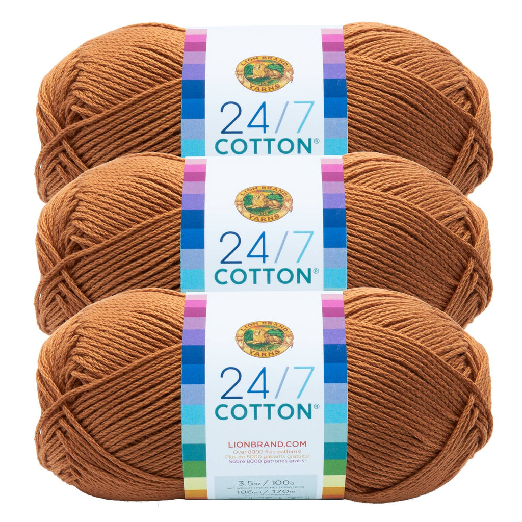 Lion Brand Yarn 24/7 Cotton 3 Pack