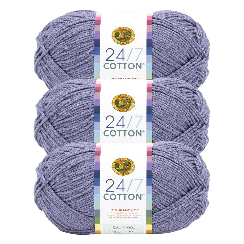 Lion Brand Yarn 24/7 Cotton 3 Pack