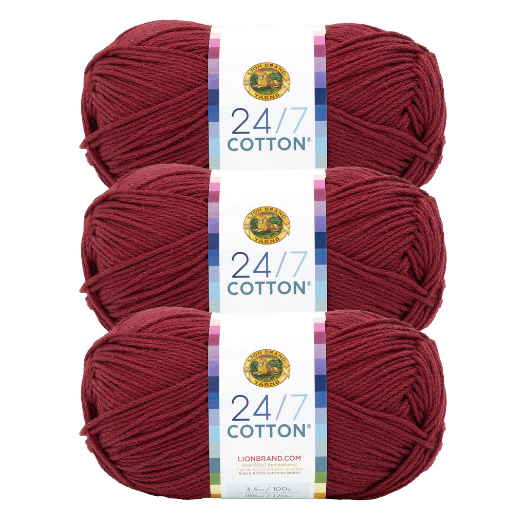 Lion Brand Yarn 24/7 Cotton 3 Pack