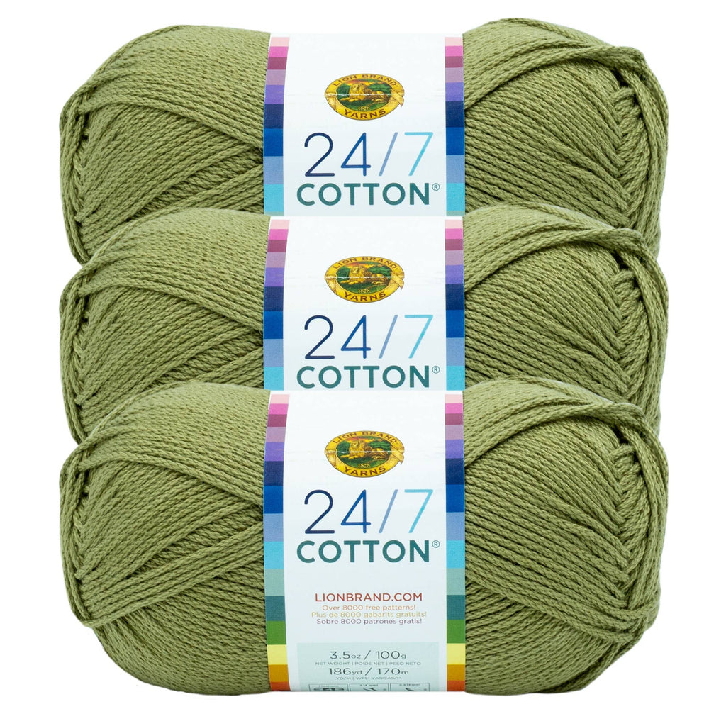 Lion Brand Yarn 24/7 Cotton 3 Pack