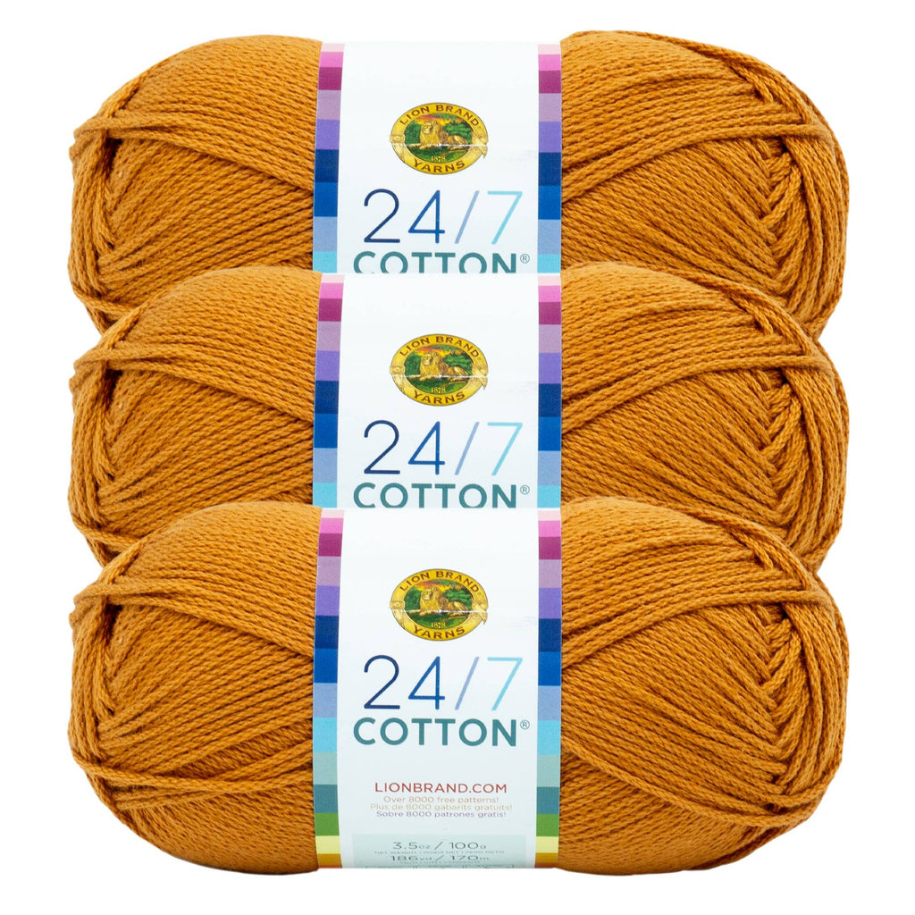 Lion Brand Yarn 24/7 Cotton 3 Pack