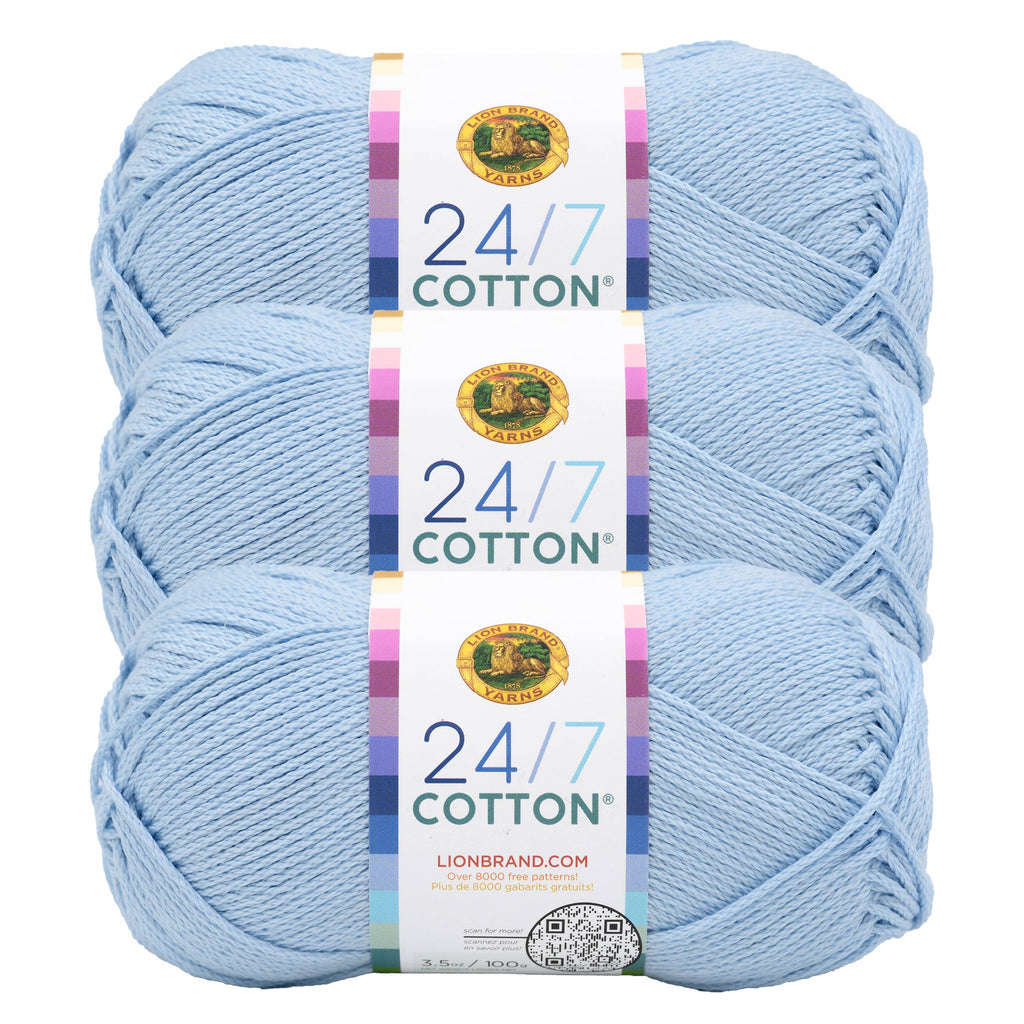 Lion Brand Yarn 24/7 Cotton 3 Pack