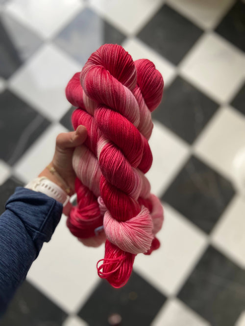 Candy Cane Colorway - Hand Dyed Yarn