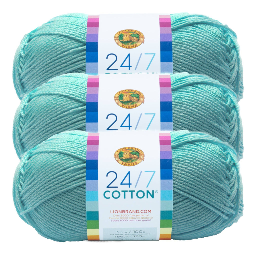 Lion Brand Yarn 24/7 Cotton 3 Pack