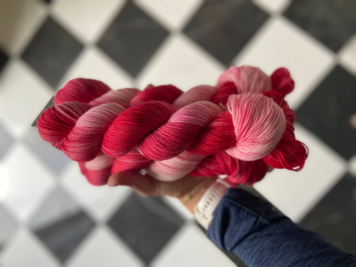 Candy Cane Colorway - Hand Dyed Yarn