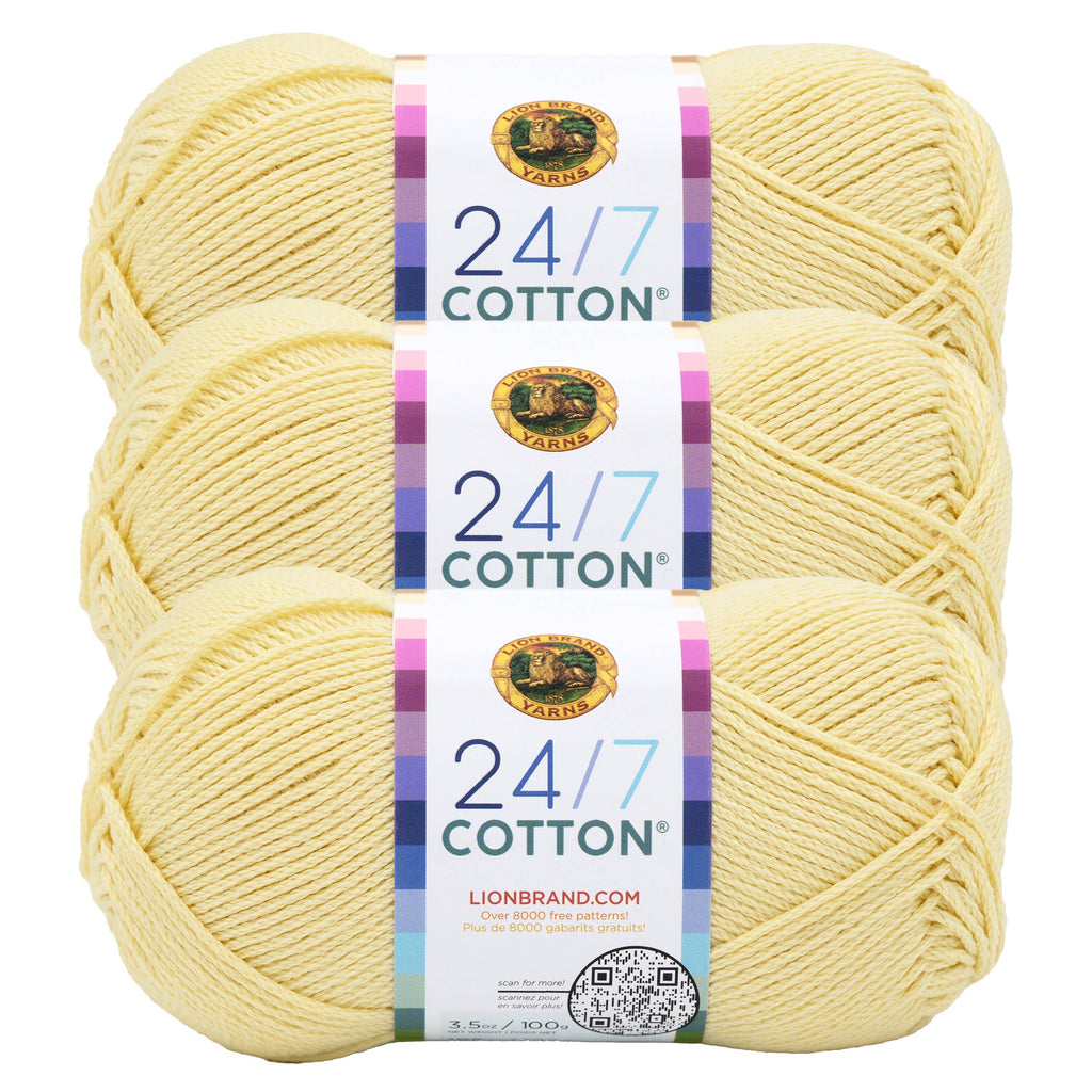 Lion Brand Yarn 24/7 Cotton 3 Pack