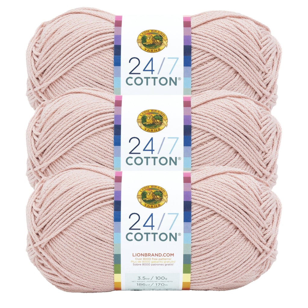 Lion Brand Yarn 24/7 Cotton 3 Pack