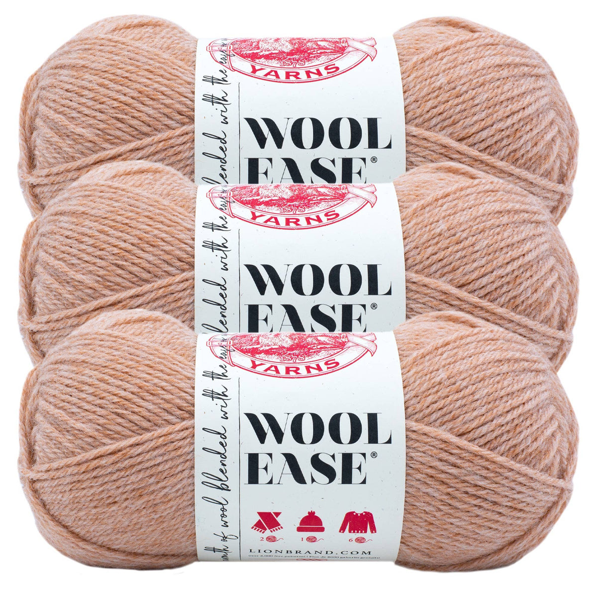 Lion Brand Yarn Wool-Ease  3 Pack