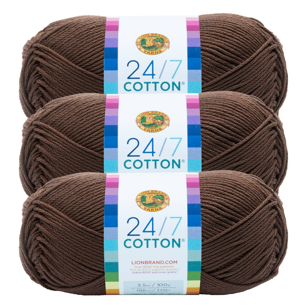 Lion Brand Yarn 24/7 Cotton 3 Pack